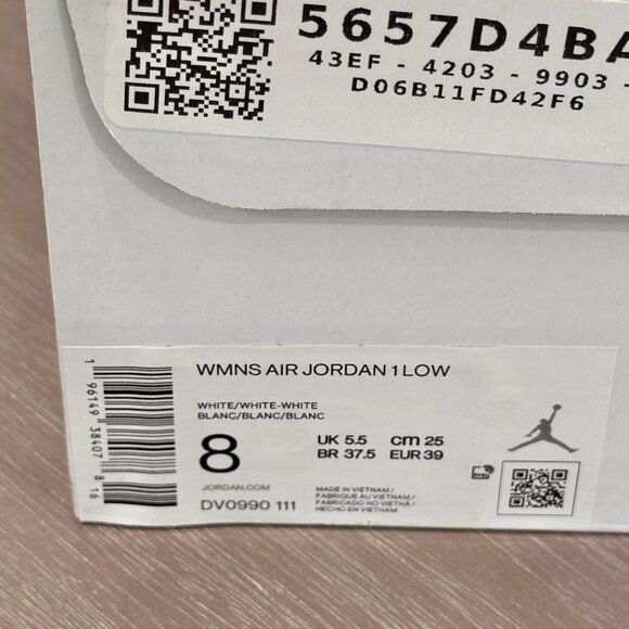 AIR JORDAN 1 LOW WHITE/WHITE-WHITE BLANC/BLANC/BLANC W - Picture 13 of 15